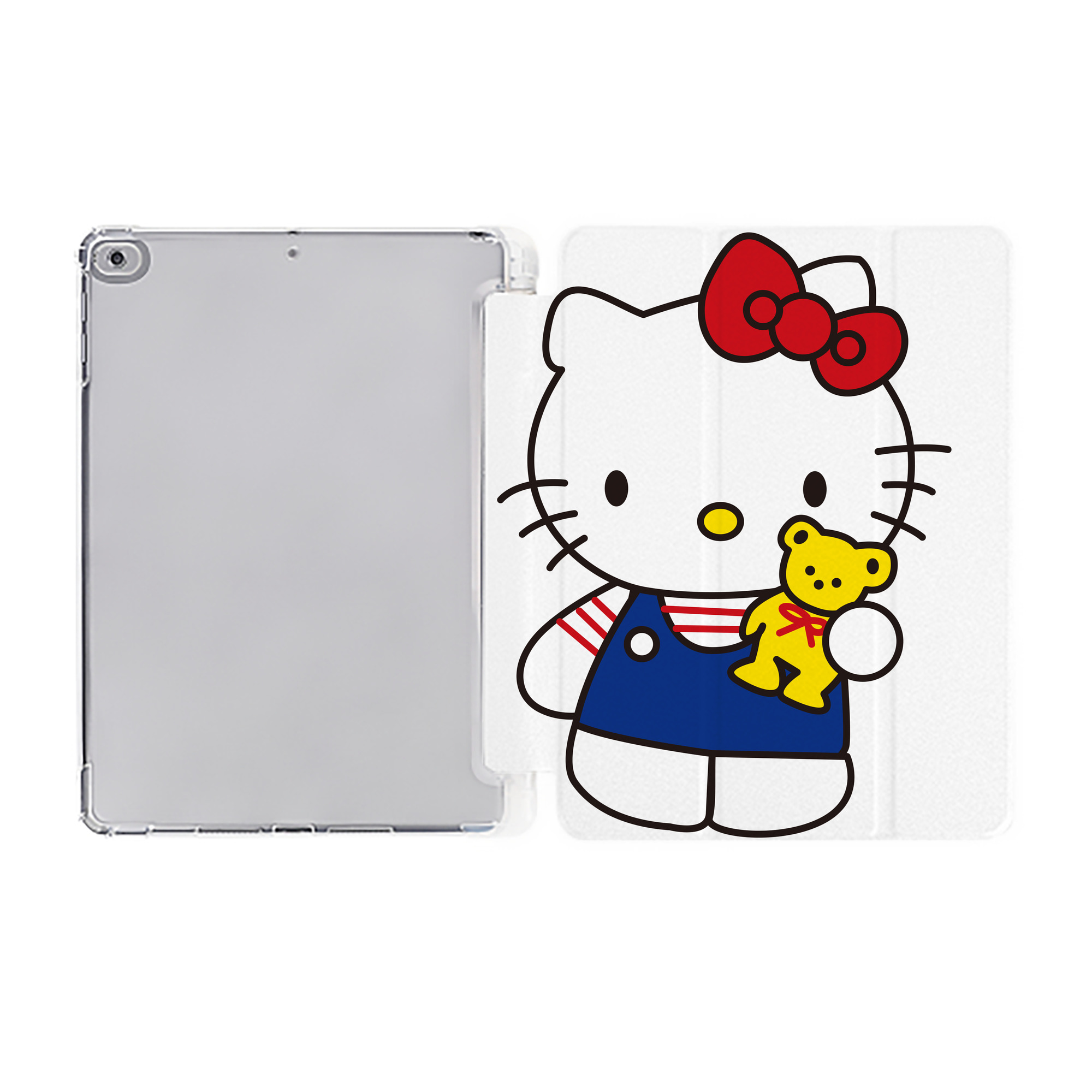（画像用） Hello Kitty ハローキティ IPad ケース ペン収納付き 三つ折りスタンド PUレザー×シリコン 対応機種9.5/10.5/10.9インチ